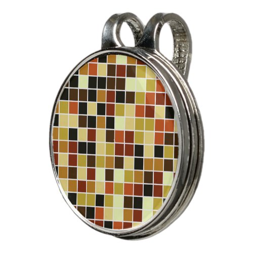 Pool Tiles Brown Mosaic Tiles Geometric Pattern Golf Hat Clip