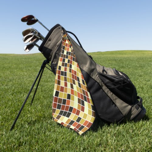 Pool Tiles Brown Mosaic Tiles Geometric Pattern Golf Towel