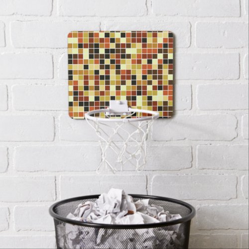 Pool Tiles Brown Mosaic Tiles Geometric Pattern Mini Basketball Hoop