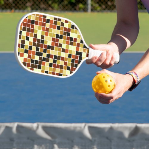 Pool Tiles Brown Mosaic Tiles Geometric Pattern Pickleball Paddle