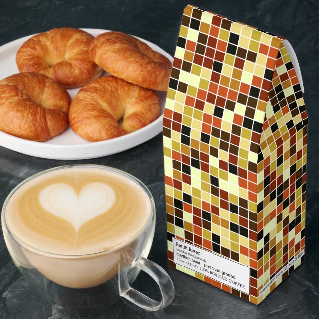 Pool Tiles, Brown Mosaic Tiles, Geometric Pattern Roasted Coffee (Breakfast)