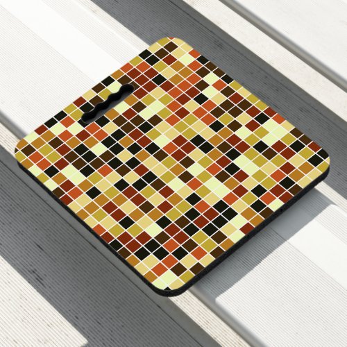 Pool Tiles Brown Mosaic Tiles Geometric Pattern Seat Cushion