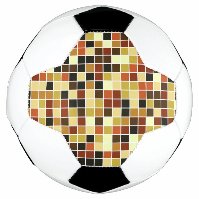 Pool Tiles, Brown Mosaic Tiles, Geometric Pattern Soccer Ball (Front)