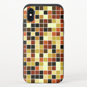 Pool Tiles, Brown Mosaic Tiles, Geometric Pattern iPhone XS Slider Case