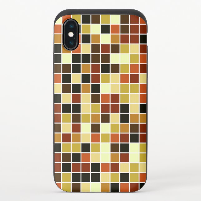 Pool Tiles, Brown Mosaic Tiles, Geometric Pattern Uncommon iPhone Case (Back)