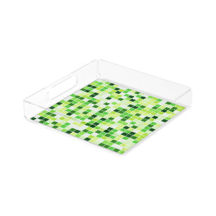 Pool Tiles, Green Mosaic Tiles, Geometric Pattern Acrylic Tray