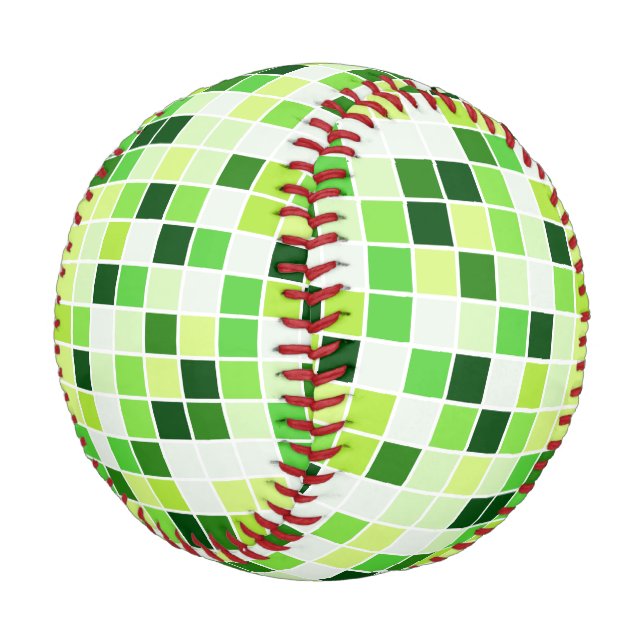 Pool Tiles, Green Mosaic Tiles, Geometric Pattern Baseball (Angled)