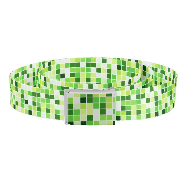 Pool Tiles, Green Mosaic Tiles, Geometric Pattern Belt (Coil)