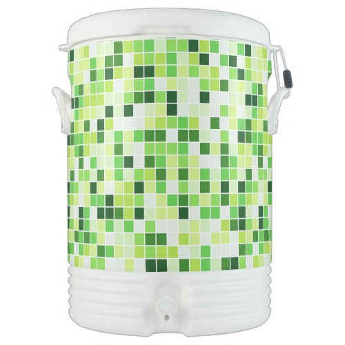 Pool Tiles Green Mosaic Tiles Geometric Pattern Beverage Cooler