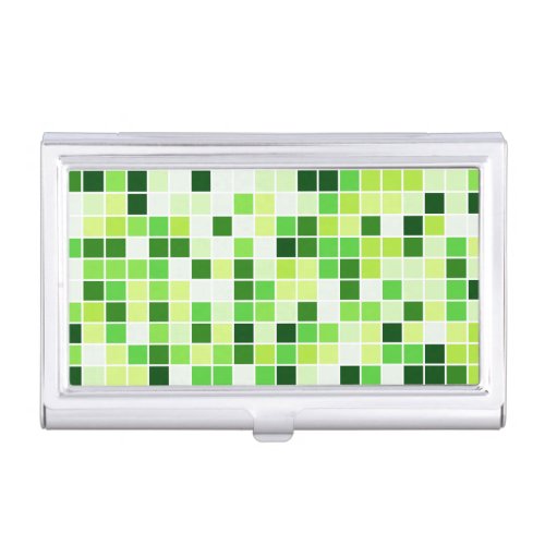 Pool Tiles Green Mosaic Tiles Geometric Pattern Business Card Case