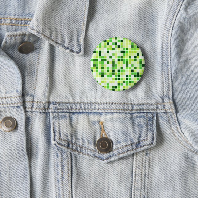 Pool Tiles, Green Mosaic Tiles, Geometric Pattern Button (In Situ)