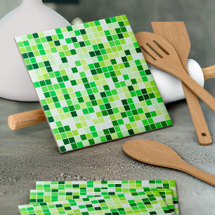 Pool Tiles, Green Mosaic Tiles, Geometric Pattern Ceramic Tile