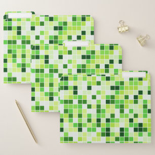 Pool Tiles, Green Mosaic Tiles, Geometric Pattern File Folder