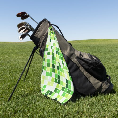 Pool Tiles Green Mosaic Tiles Geometric Pattern Golf Towel