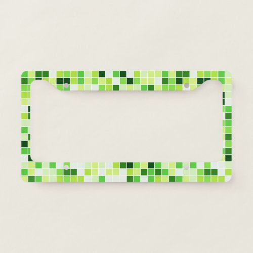 Pool Tiles Green Mosaic Tiles Geometric Pattern License Plate Frame