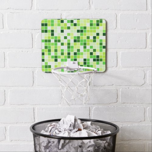 Pool Tiles Green Mosaic Tiles Geometric Pattern Mini Basketball Hoop