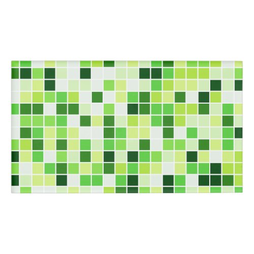 Pool Tiles Green Mosaic Tiles Geometric Pattern Name Tag