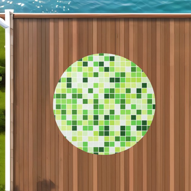 Pool Tiles, Green Mosaic Tiles, Geometric Pattern Outdoor Rug (Insitu (Outdoor 1))