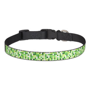 Pool Tiles, Green Mosaic Tiles, Geometric Pattern Pet Collar