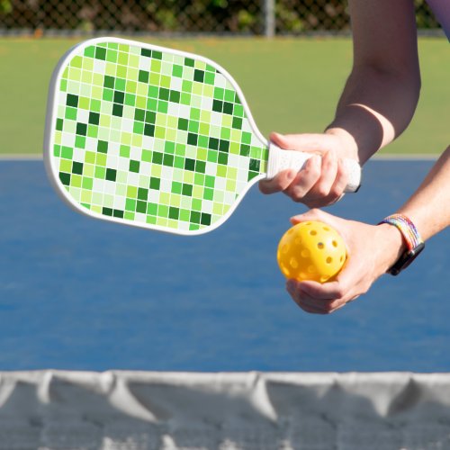 Pool Tiles Green Mosaic Tiles Geometric Pattern Pickleball Paddle