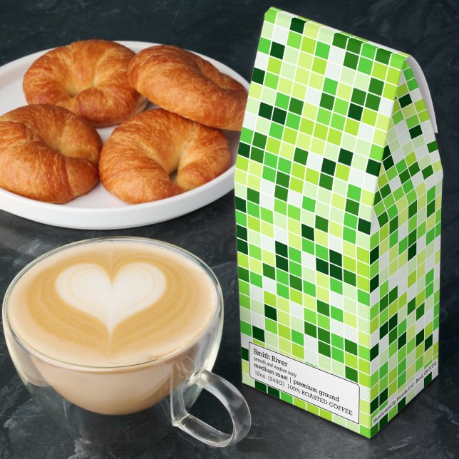 Pool Tiles, Green Mosaic Tiles, Geometric Pattern Roasted Coffee (Breakfast)