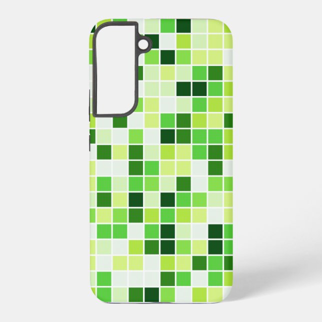 Pool Tiles, Green Mosaic Tiles, Geometric Pattern Samsung Galaxy Case (Back)