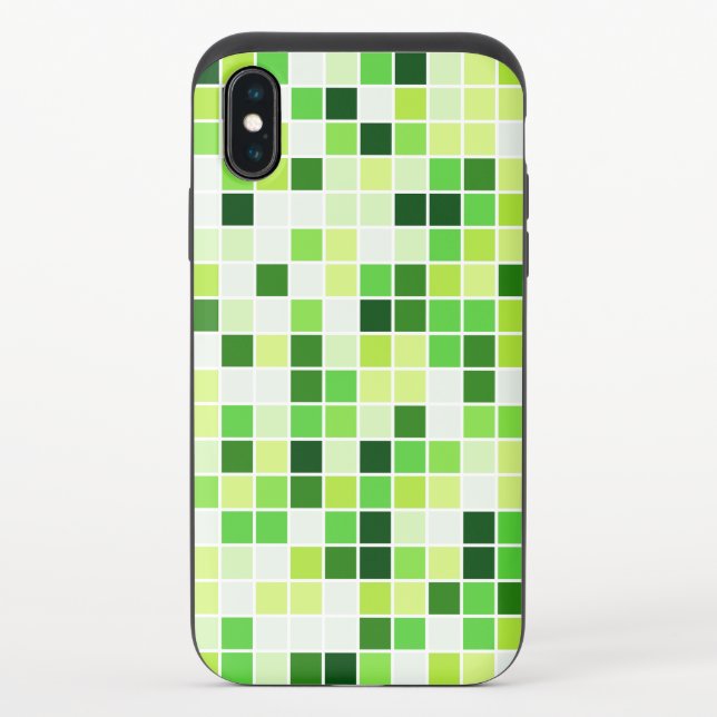 Pool Tiles, Green Mosaic Tiles, Geometric Pattern Uncommon iPhone Case (Back)