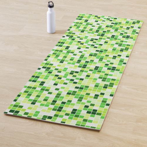 Pool Tiles Green Mosaic Tiles Geometric Pattern Yoga Mat