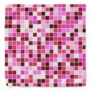 Pool Tiles, Pink Mosaic Tiles, Geometric Pattern Bandana