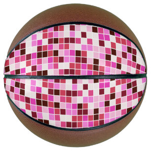 Pool Tiles, Pink Mosaic Tiles, Geometric Pattern Basketball