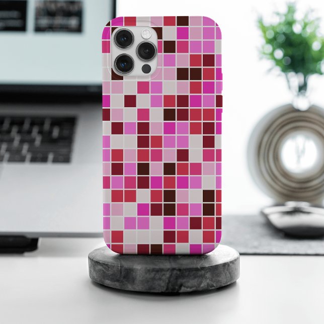 Pool Tiles, Pink Mosaic Tiles, Geometric Pattern Case-Mate iPhone Case (Creator Uploaded)