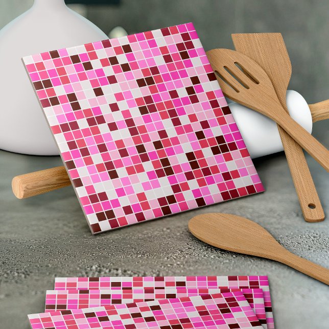 Pool Tiles, Pink Mosaic Tiles, Geometric Pattern Ceramic Tile (Creator Uploaded)