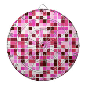 Pool Tiles, Pink Mosaic Tiles, Geometric Pattern Dart Board