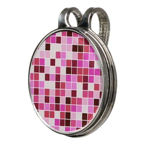 Pool Tiles Pink Mosaic Tiles Geometric Pattern Golf Hat Clip