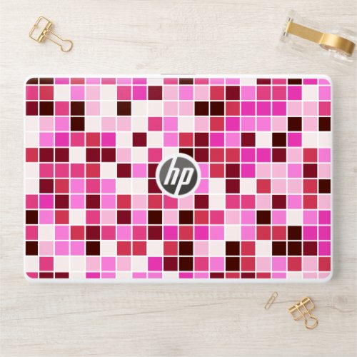 Pool Tiles Pink Mosaic Tiles Geometric Pattern HP Laptop Skin