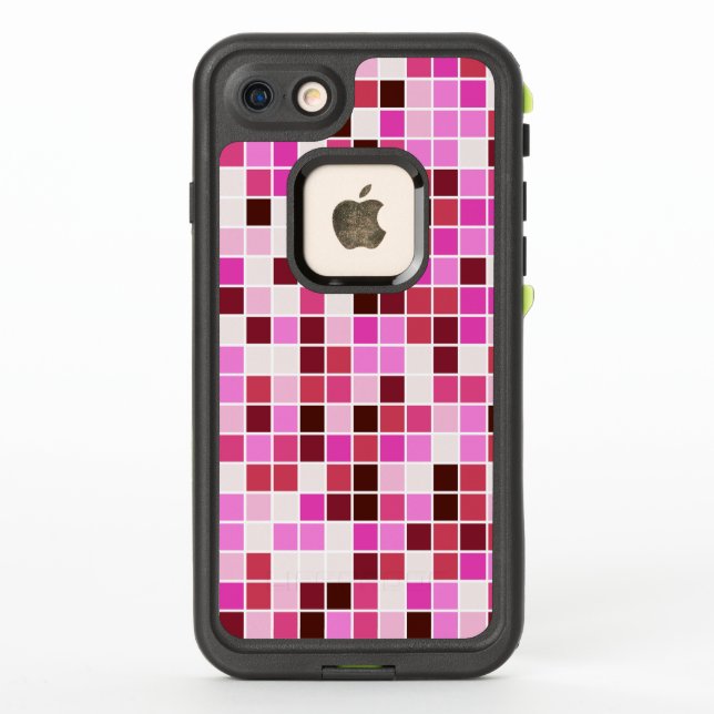 Pool Tiles, Pink Mosaic Tiles, Geometric Pattern LifeProof iPhone Case (Back)