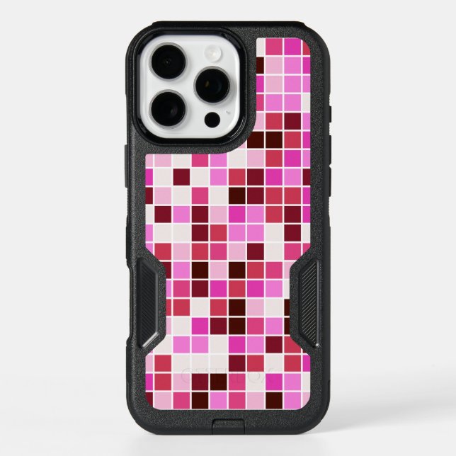 Pool Tiles, Pink Mosaic Tiles, Geometric Pattern Otterbox iPhone Case (Back)