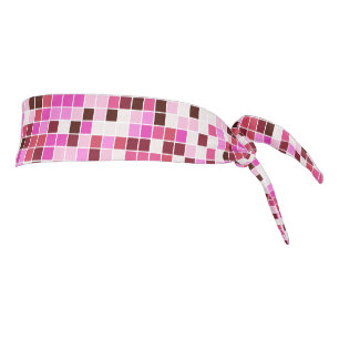 Pool Tiles, Pink Mosaic Tiles, Geometric Pattern Tie Headband