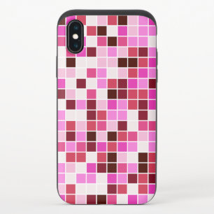 Pool Tiles, Pink Mosaic Tiles, Geometric Pattern iPhone XS Slider Case