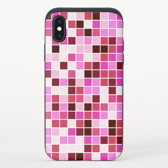 Pool Tiles, Pink Mosaic Tiles, Geometric Pattern Uncommon iPhone Case (Back)
