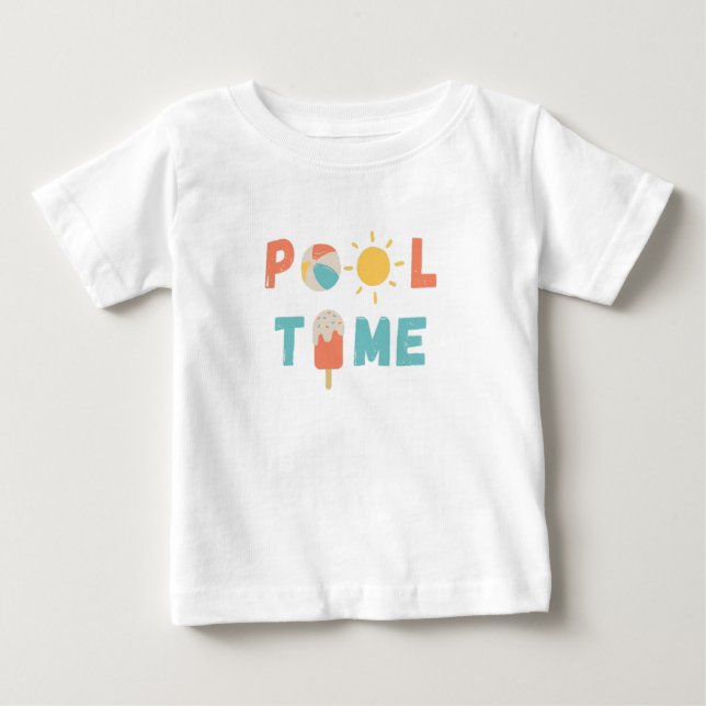 pool time. Baby Tops & T-Shirts (Front)