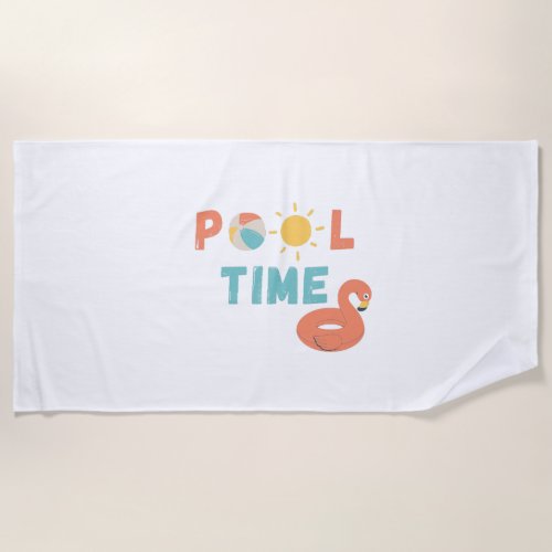 pool time Beach Towel