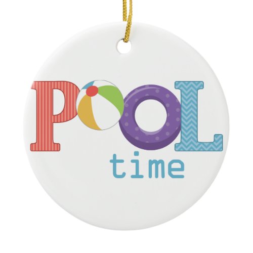 Pool Time Ceramic Ornament