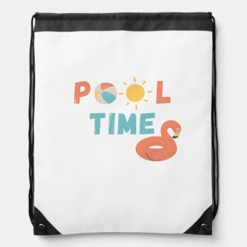 pool time Drawstring Bag kids 