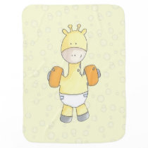 Pool Time Fun With Baby Giraffe Baby Blanket Pool Time Fun With Baby Giraffe Baby Blanket
