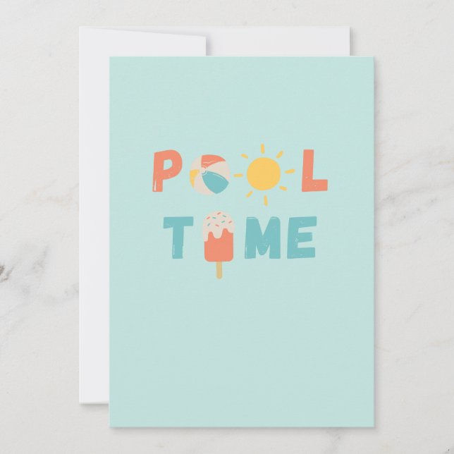 pool time. Invitations & Announcements (Front)