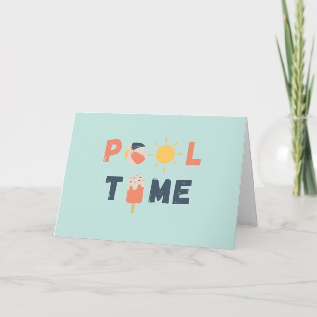 pool time. Invitations & Greeting Cards (Front)