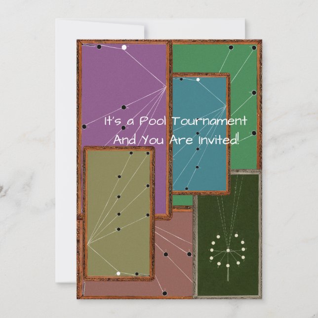 Pool Tournament Billiards Competition Pool Tables Invitation (Front)