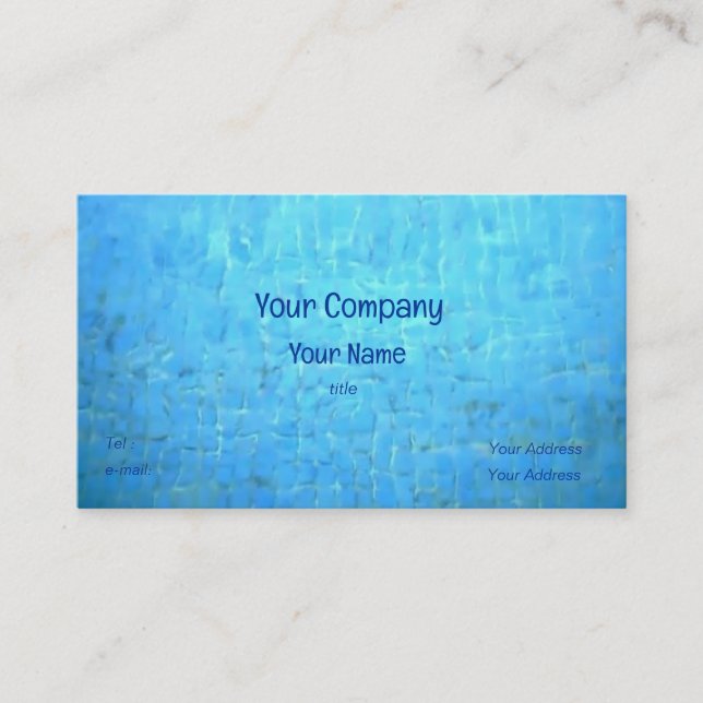Pool Water   add QR  Business Card (Front)