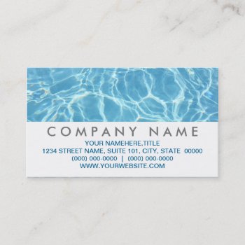 Pool Water Business Cards by CarriesCamera at Zazzle